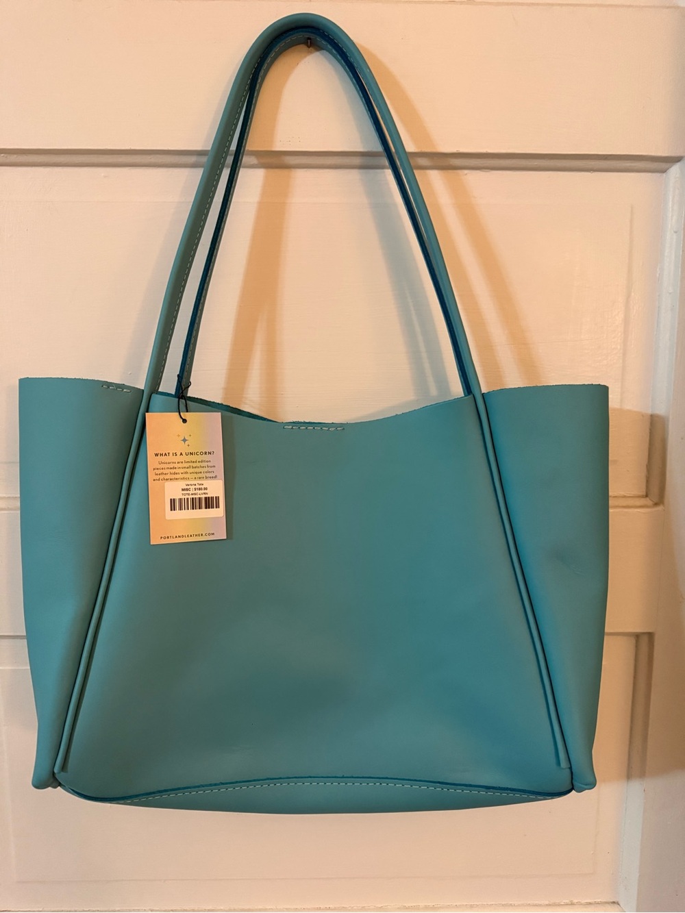 Portland Leather New Turquoise Tote Bag - Women's Shoulder Tote